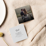 Modern Photo Script Wedding Thank You Note Card