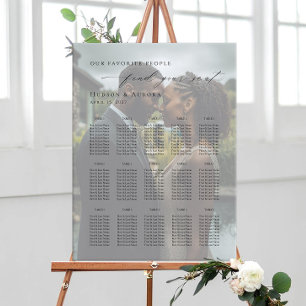 Modern photo seating plan up to 15 tables  foam board