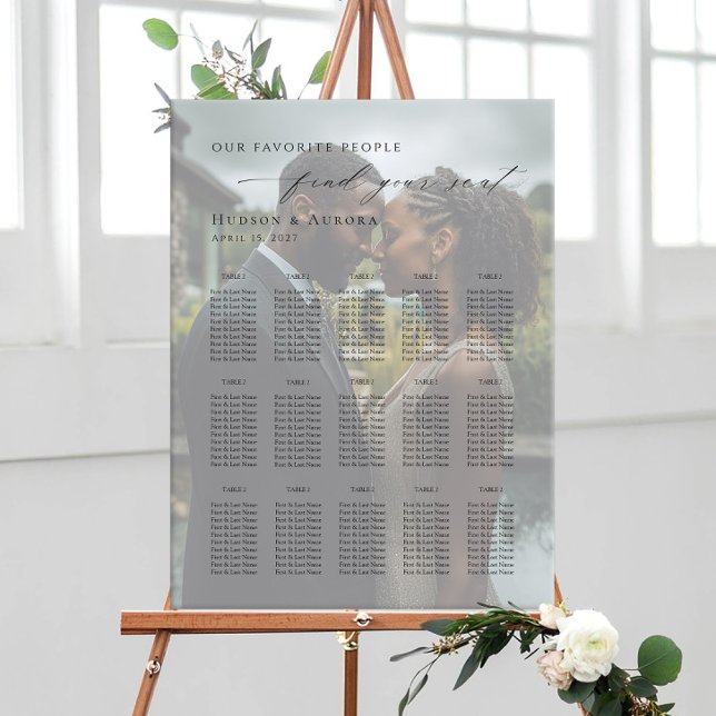 Modern photo seating plan up to 15 tables  foam board (Creator Uploaded)