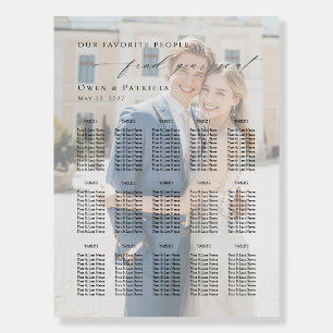 Modern photo seating plan up to 15 tables  foam board