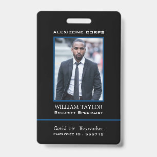 Modern Photo Security Industry ID Badge