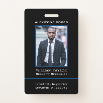 Modern Photo Security Industry Id Badge by TheBusinessCardStore at Zazzle