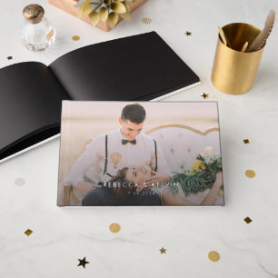 Modern Photo Silver Foil Wedding Foil Guest Book