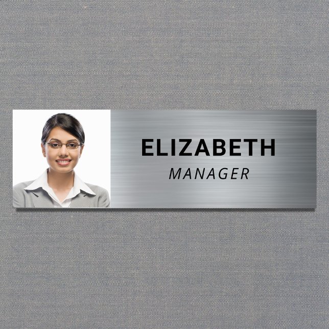 Modern Photo Silver Name Tag (Creator Uploaded)
