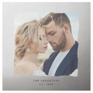 Modern photo silver wedding personalized est. in gallery wrap