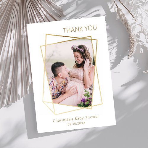 Modern photo simple Baby Shower Thank You Card