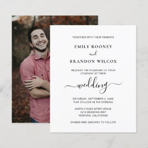 Modern Photo Simple Budget Wedding Invitation
