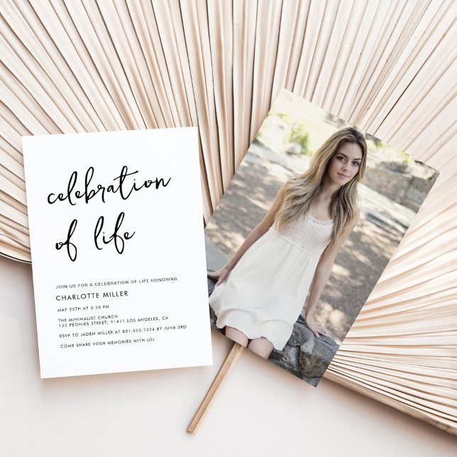 Modern Photo Simple Celebration Of Life Memorial  Invitation (Creator Uploaded)