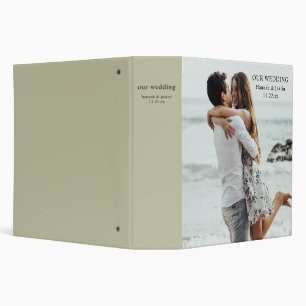 Modern Photo Simple Sage Green Wedding Planner 3 R Ring Binder