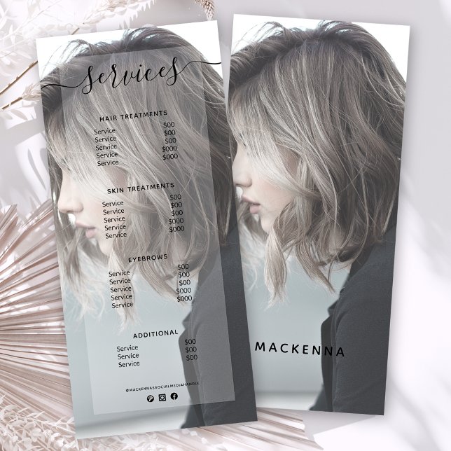 Modern Photo Simple Salon Service Menu Price List (Creator Uploaded)