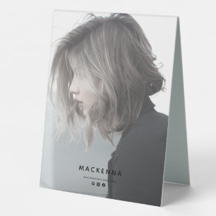 Modern Photo Simple Salon Service Menu Price List Table Tent