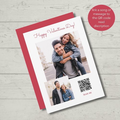 Modern photo simple special message valentines  holiday card