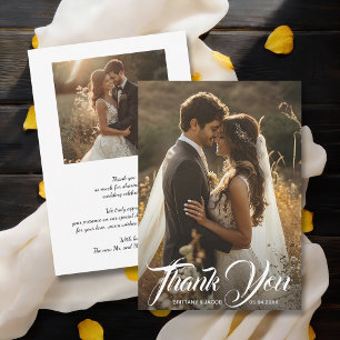 Modern Photo Simple Wedding Thank You Card