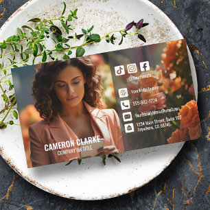 Modern Photo Social Media Business Card