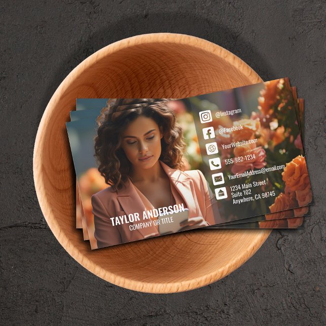 Modern Photo Social Media Business Card (Creator Uploaded)