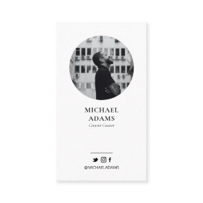 Modern Photo Social Media Business Cards