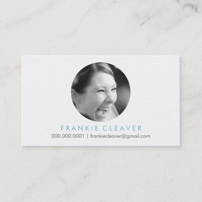 MODERN PHOTO SPOT headshot simple bold circle Business Card (Front)