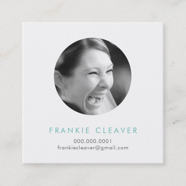 MODERN PHOTO SPOT headshot simple bold circle Square Business Card (Front)