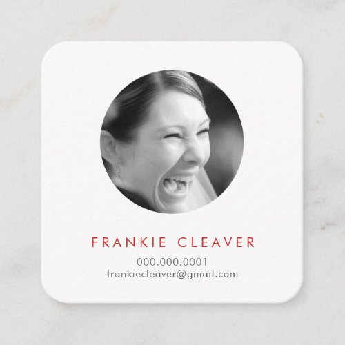 MODERN PHOTO SPOT headshot simple circle bold red Square Business Card