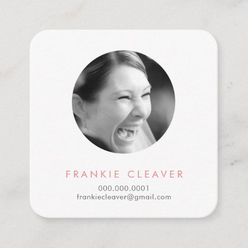 MODERN PHOTO SPOT headshot simple circle coral Square Business Card