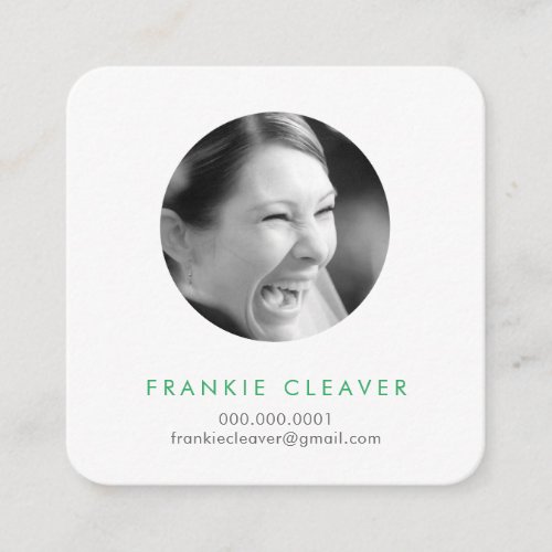 MODERN PHOTO SPOT headshot simple circle mid green Square Business Card