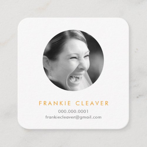 MODERN PHOTO SPOT headshot simple circle orange Square Business Card