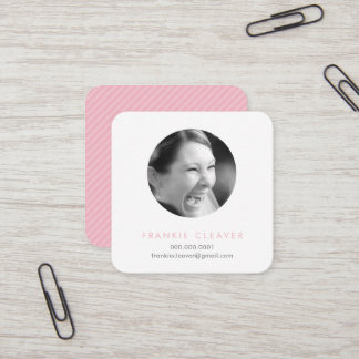 MODERN PHOTO SPOT headshot simple circle pale pink Square Business Card