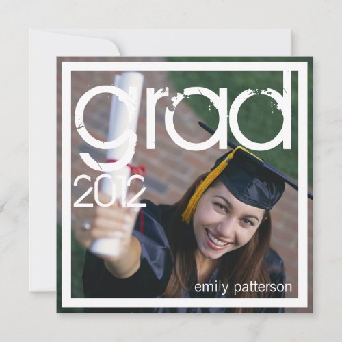 Modern Photo Square Grad Graduation Party Invites