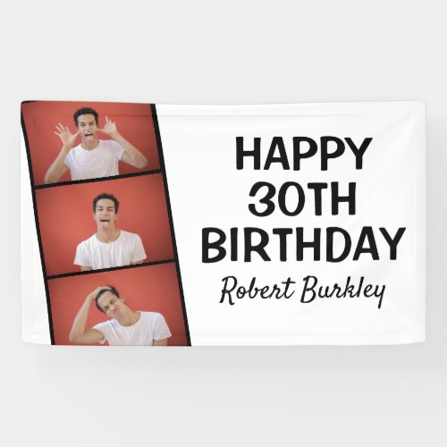 Modern Photo Strip  Birthday Banner