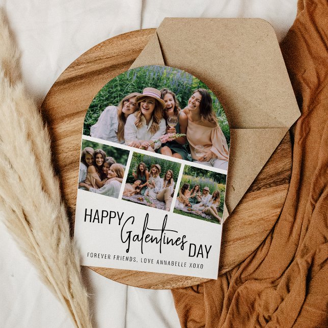 Modern Photo Strip Collage Arched Galentines Day Invitation (Creator Uploaded)