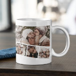 Modern Photo Strip Collage Coffee Mug<br><div class="desc">Declare your love in a unique and unforgettable way with our stylish personalized photo mug. It features a brilliant photo collage strip layered over a larger photograph, all with easy-to-personalize template text. Perfect for all occasions from Christmas to Valentine's Day, anniversaries, or birthdays, this blanket is the ultimate gift to...</div>