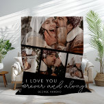 Modern Photo Strip Collage Fleece Blanket<br><div class="desc">Declare your love in a unique and unforgettable way with our stylish personalized photo blanket. It features a brilliant photo collage strip layered over a larger photograph, all with easy-to-personalize template text. Perfect for all occasions from Christmas to Valentine's Day, anniversaries, or birthdays, this blanket is the ultimate gift to...</div>
