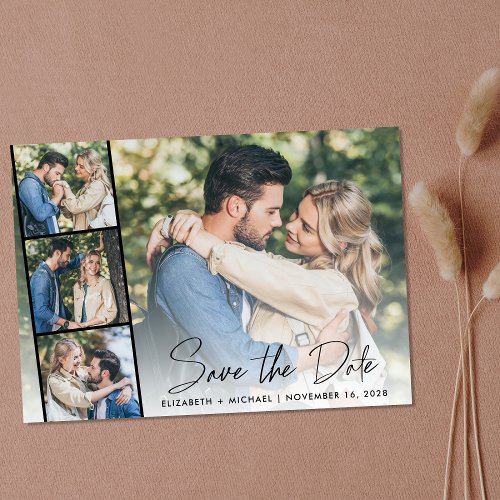 Modern Photo Strip Collage Save The Date