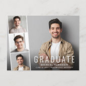 Modern Photo Strip Graduation Announcement Postcard (Front)