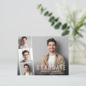 Modern Photo Strip Graduation Announcement Postcard (Standing Front)