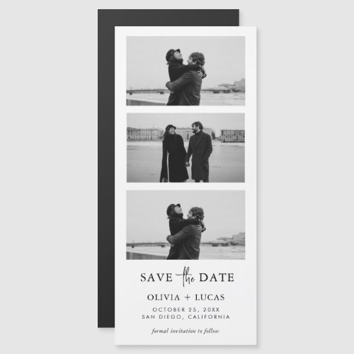 Modern Photo Strip Magnetic Wedding Save The Date
