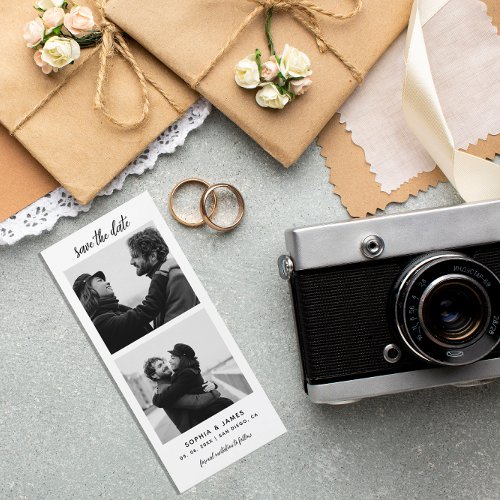 Modern Photo Strip Magnetic Wedding Save The Date