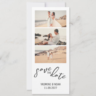 Modern Photo Strip Save the Date Invitation