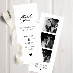 Modern Photo Strip Wedding Thank You Bookmarks