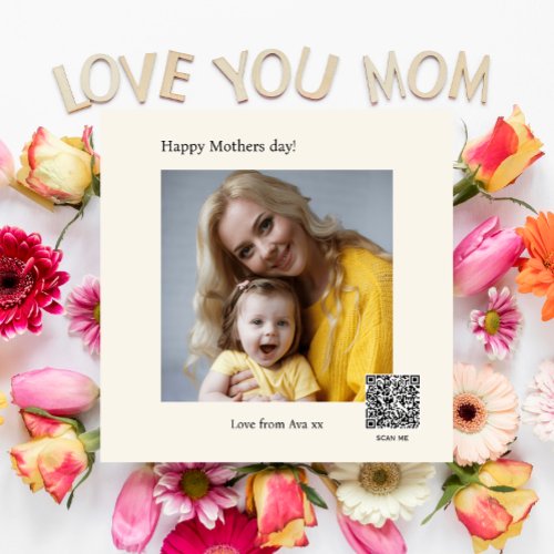Modern photo stylish simple  mothers day  holiday card