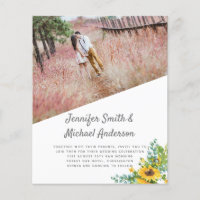 Modern Photo Sunflowers Wedding Invite Save Date