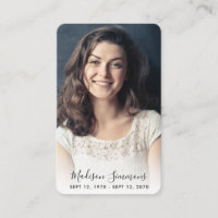 Modern Photo Sympathy Elegant Funeral Memorial