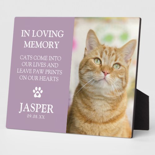 Modern Photo  Sympathy Quote Pet Loss Memorial Plaque