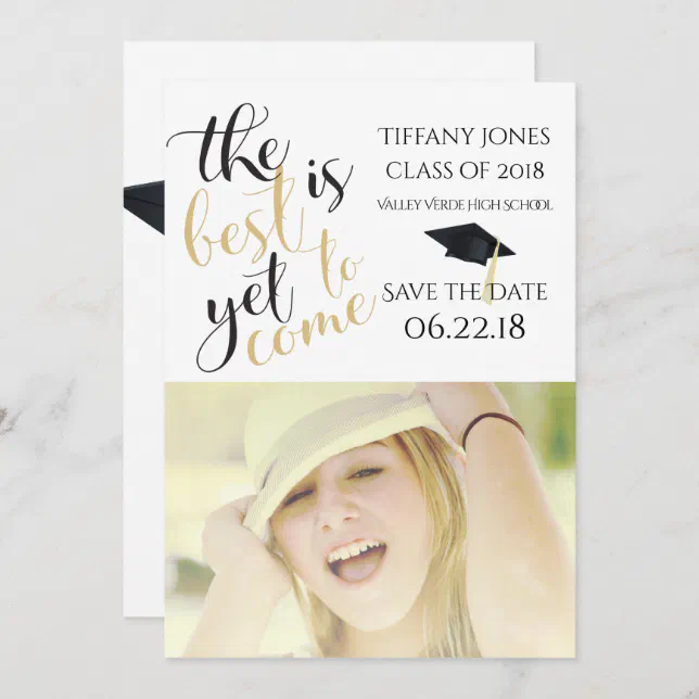 Modern Photo Template Graduation Save the Date | Zazzle