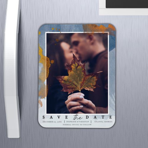 Modern Photo Template Save the Date Wedding Magnet