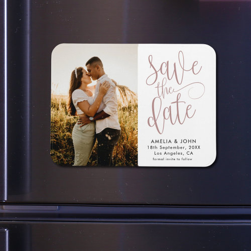Modern Photo Template Save the Date Wedding Magnet