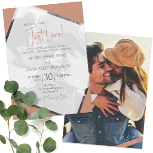 📸 Modern Photo Terra Cotta Casual Wedding Invitation