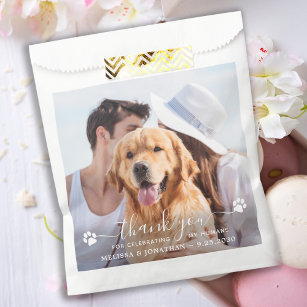 Modern Photo Thank You Pet Dog Treat Wedding Favor Bag