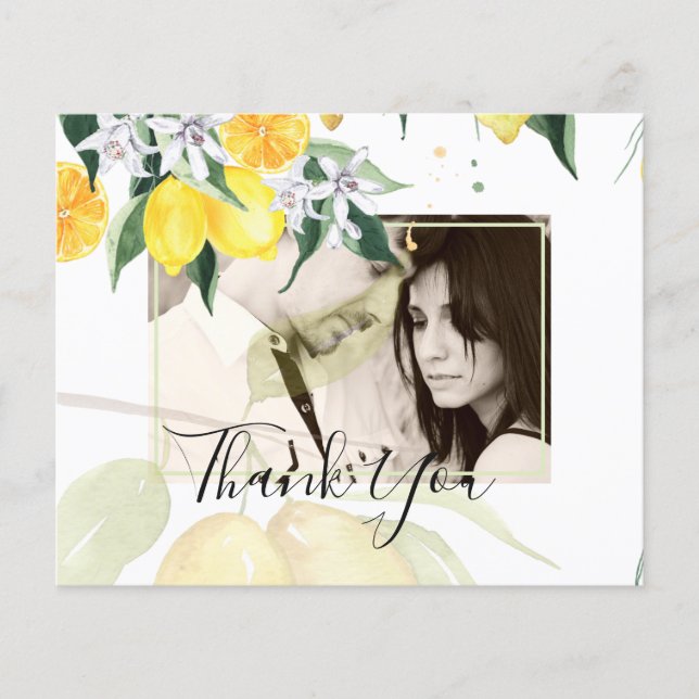 Modern Photo Thank You Wedding Card Lemons Theme Flyer (Front)