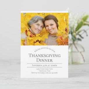 Modern Photo Thanksgiving Invitation